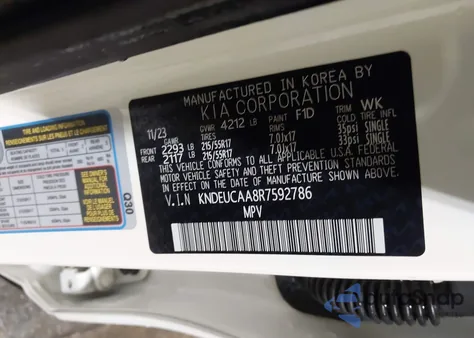 2024 Kia Seltos S from USA, damaged, VIN KNDEUCAA8R7592786